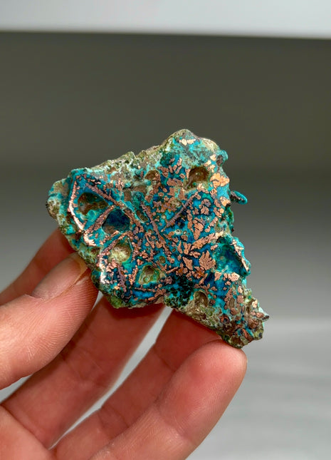 Stunning  ! Native Copper with Chrysocolla