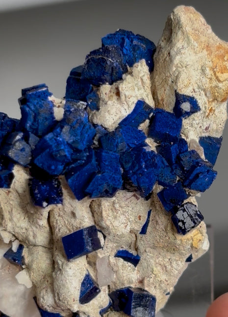 Blue Azurite after Calcite Collection # 784