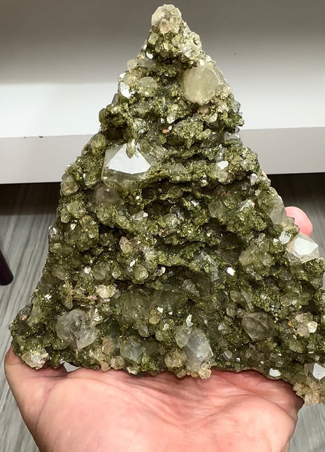 Xmas Tree ! Forest Green Epidote with Quartz