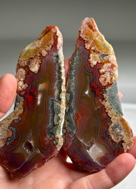Unique ! Black Sea Agate Pair*