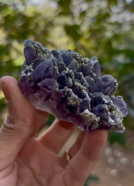Wow ! Amethyst with Pyrite, Calcite