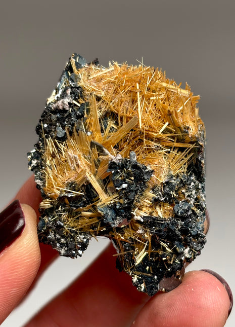 Golden Rutile with Hematite