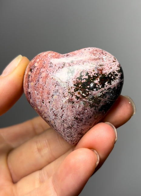 Pink Ocean Jasper Heart