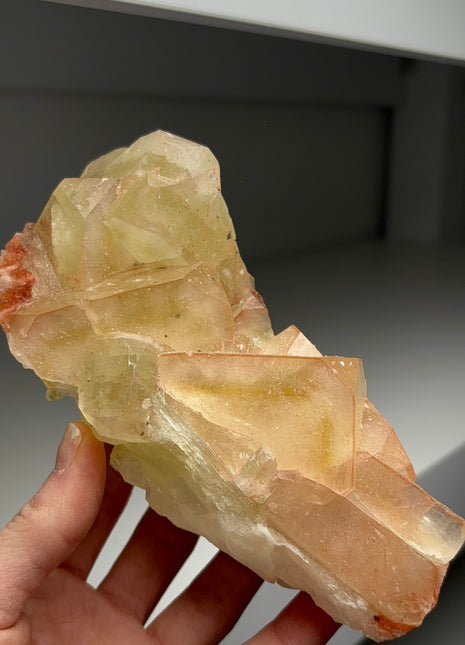 Pink Green Apophyllite with Phantoms