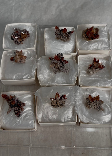 9 Pieces ! Red Topaz Specimens Lot
