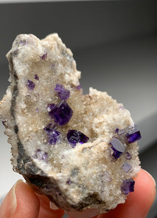 Purple Fluorite with Quartz - From Berbes, Spain