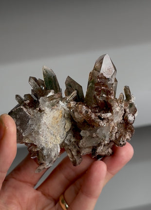 Unique ! Red Hematite and Green Chlorite Included Quartz 💚❤️