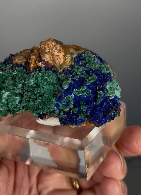 Sparkling Blue Azurite with Green Malachite Specimen