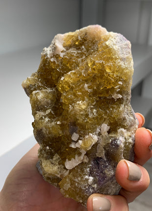 Yellow Fluorite with White Dolomite - From Spain