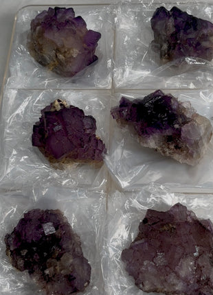 New find ! Pink and Purple Fluorite lot from Turkey, 6 Pieces !