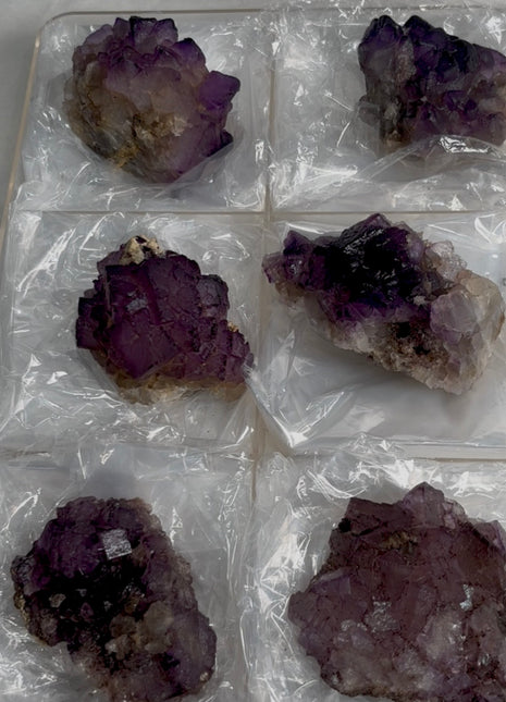 New find ! Pink and Purple Fluorite lot from Turkey, 6 Pieces !