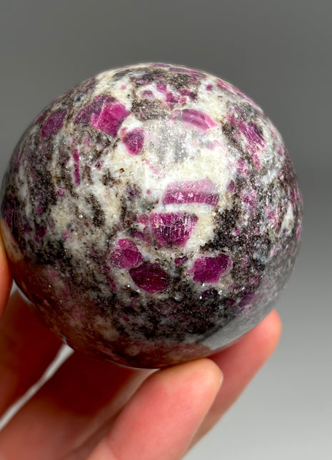 Rare ! Ruby with Biotite Quartz Sphere