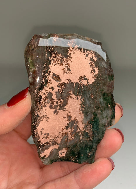 New ! Copper Ore with Green Epidote Slab - From Keweenaw Peninsula, Michigan