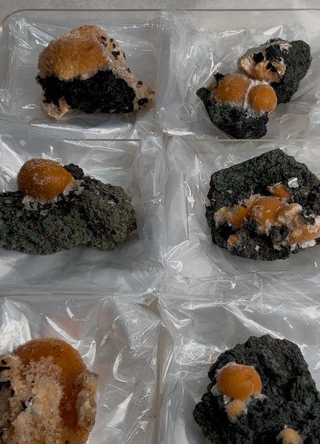 6 Pieces ! Bright Orange Thomsonite with Mesolite Lot