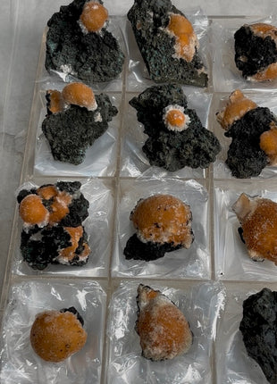 12 Pieces ! Bright Orange Thomsonite with Mesolite Lot