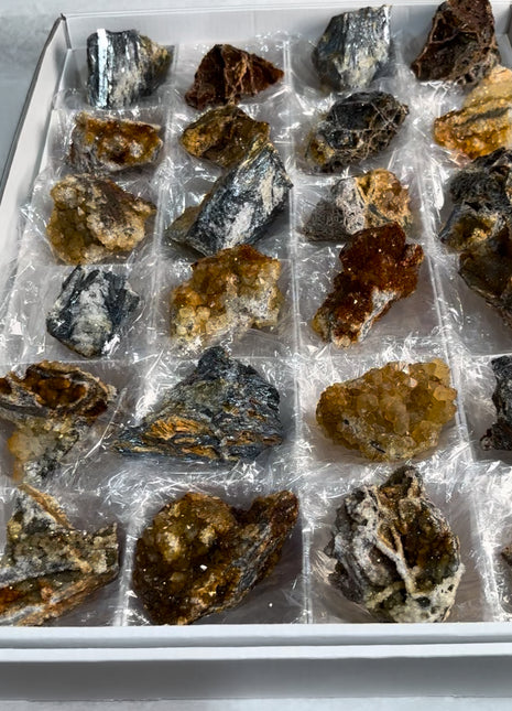 24 Pieces ! Citrine with Stibnite Lot