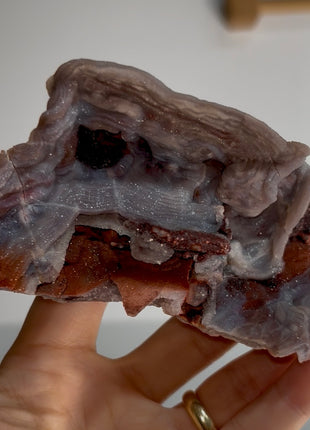 Unusual ! Amethyst after Chalcedony Specimen PM1320