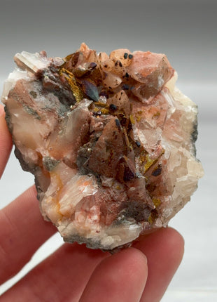 Iridescent Calcite with Chalcopyrite from Moldova