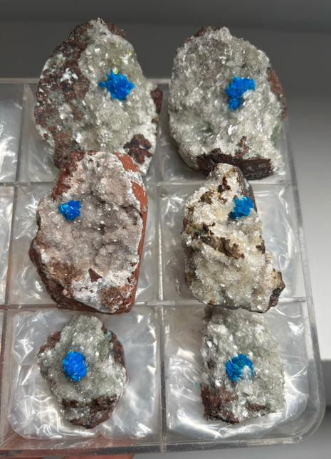 6 pieces ! Electric Blue Cavansite Lot