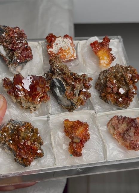 9 Pieces ! Red Vanadinite Specimens Lot