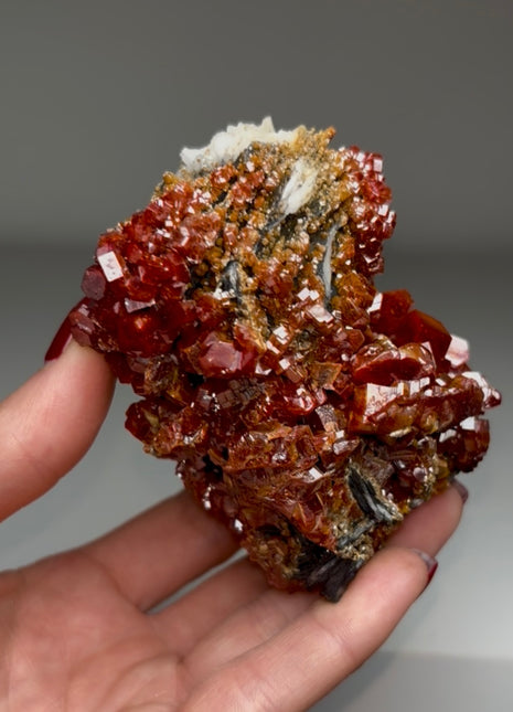 Red Vanadinite with Barite