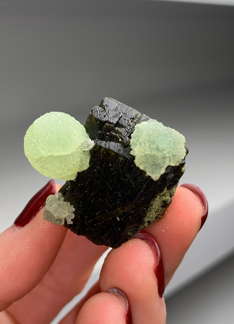 New Arrival ! Green Prehnite with Epidote - From Mali