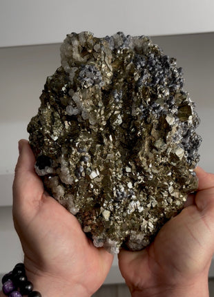 Huge ! Pyrite with Galena and Calcite