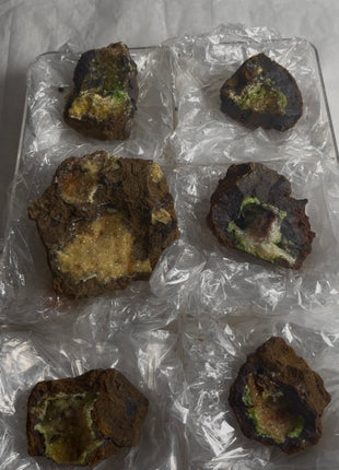 6 Pieces ! Druzy Yellow Green Pyromorphite Lot