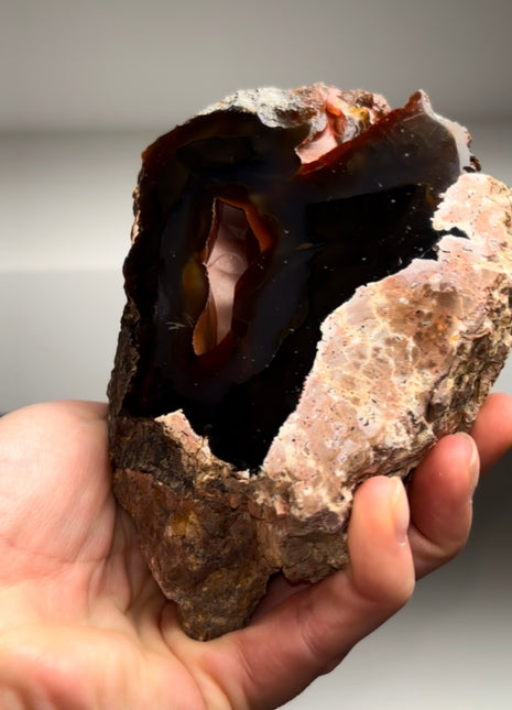 Red Crater Agate Geode