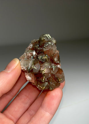 Red Calcite with Chalcopyrite