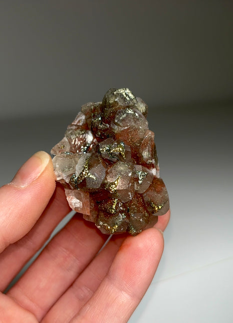 Red Calcite with Chalcopyrite