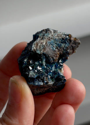 Blue Lazulite with Siderite from Rapid Creek, Canada