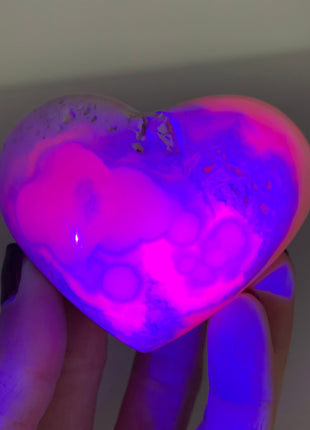 Pink Manganocalcite Heart - From Peru