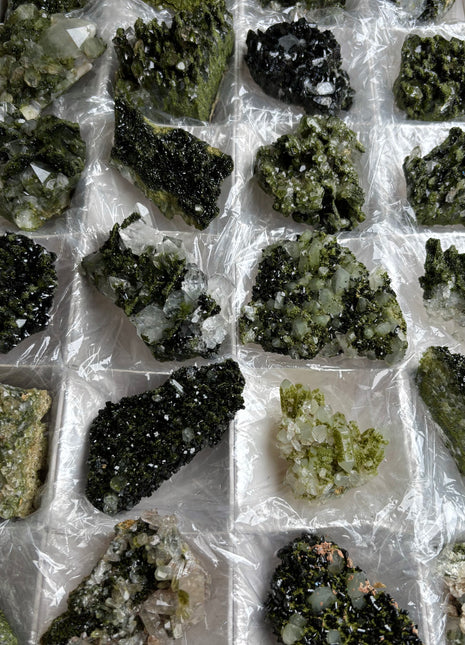 24 Pieces ! Forest Epidote with Quartz Lot
