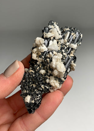 Elestial Black Tourmaline with Feldspar, Mica