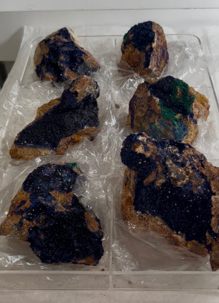 6 Piece Lot ! Deep Blue Azurite Specimens