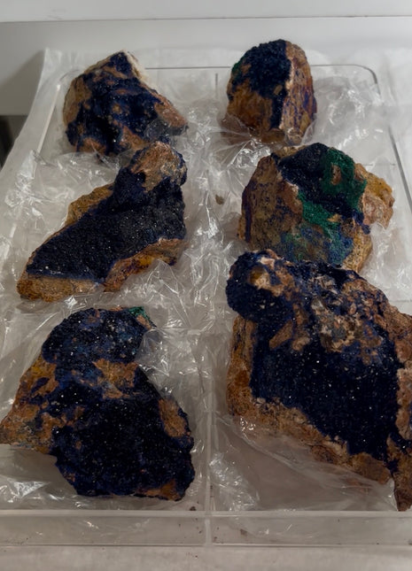 6 Piece Lot ! Deep Blue Azurite Specimens