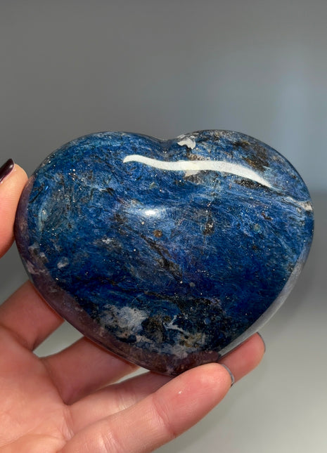 Ocean Blue Dumortierite with Quartz Heart