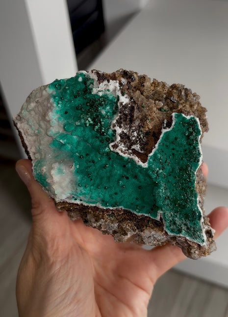 Magical ! Snow Chalcedony with Malachite