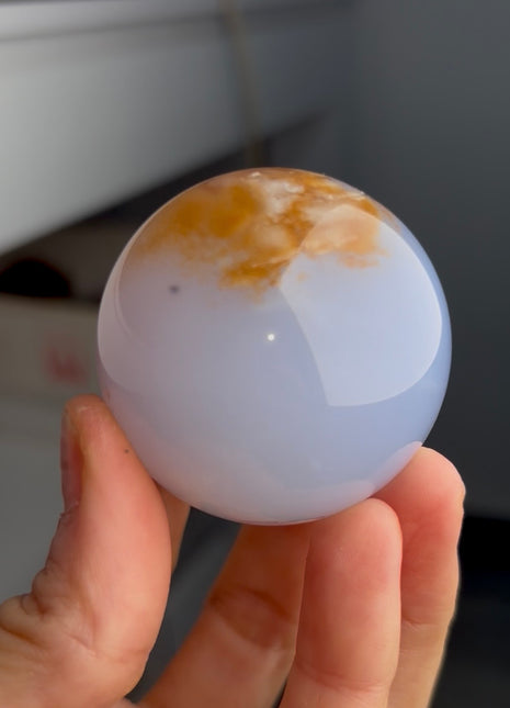 High Grade Blue Chalcedony Sphere
