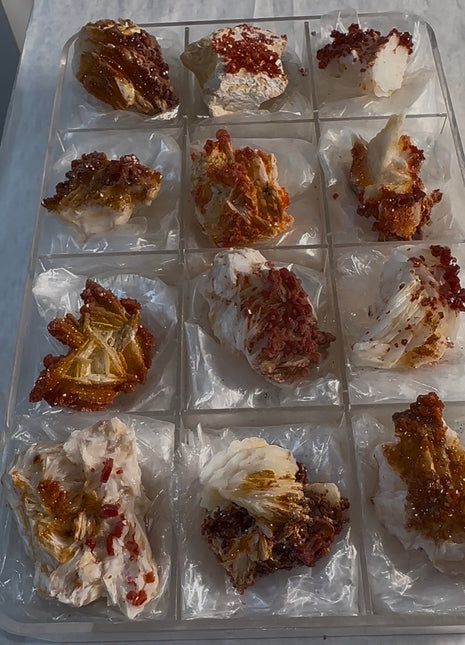 12 Piece Lot ! Red Vanadinite with Barite Flowers