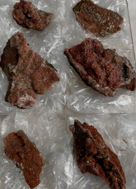 6 Pieces ! Red Calcite Specimens Lot