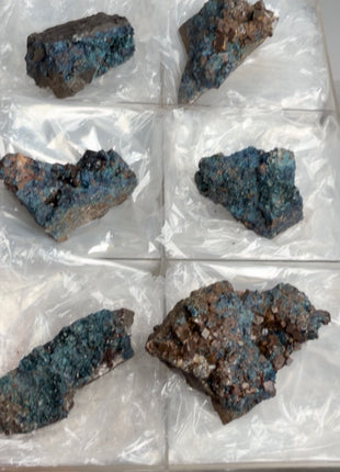 6 Pieces ! Blue Lazulite with Siderite Lot from Rapid Creek, Canada
