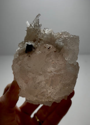 Etched Pink Fluorite with Hübnerite and Quartz