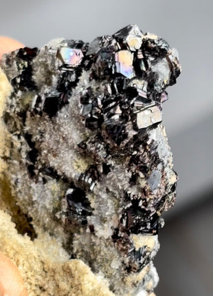 Rainbow Sphalerite with Quartz Flowers PM1240