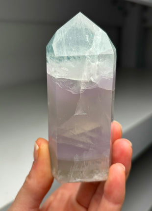 Pastel Colors ! Lavender Green Yttrium Fluorite Tower