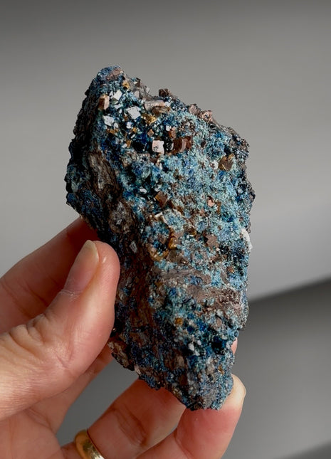 Blue Lazulite with Siderite from Rapid Creek, Canada