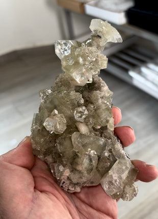 New arrival ! Gemmy Green Apophyllite with Pink Stilbite