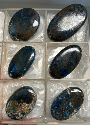 6 Pieces Lot ! Blue Shattuckite with Cuprite from Namibia