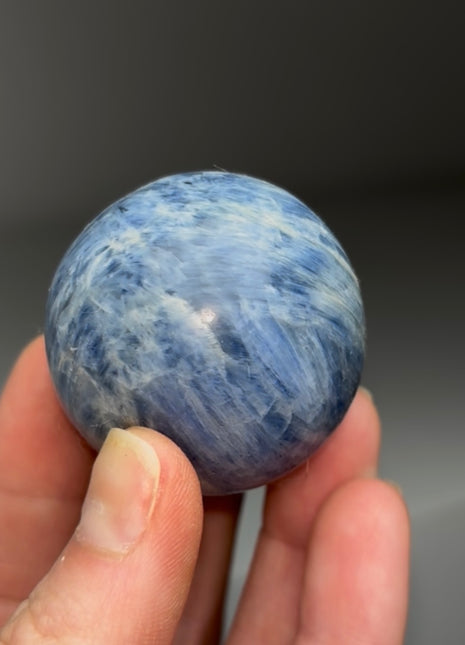 Blue Kyanite in Quartz Sphere